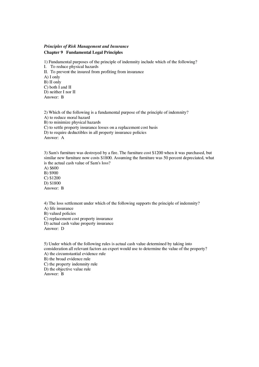 Fundamental Legal Principles Questions and Answers - Page 1
