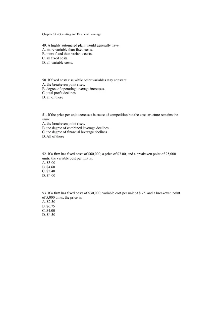 Operating and Financial Leverage Assignment Part 1 - Page 8