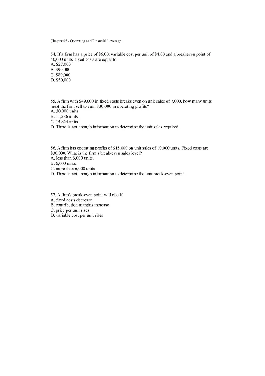 Operating and Financial Leverage Assignment Part 1 - Page 9
