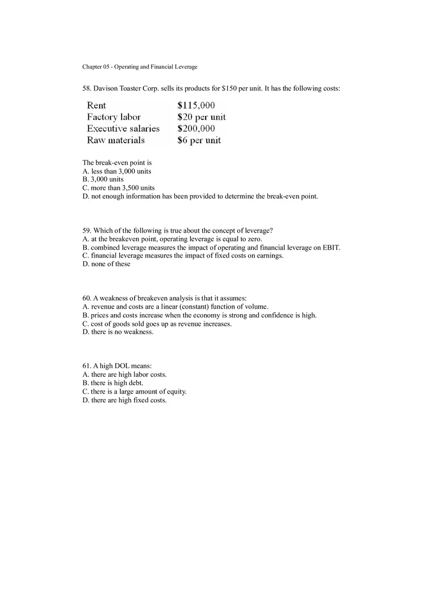 Operating and Financial Leverage Assignment Part 1 - Page 10