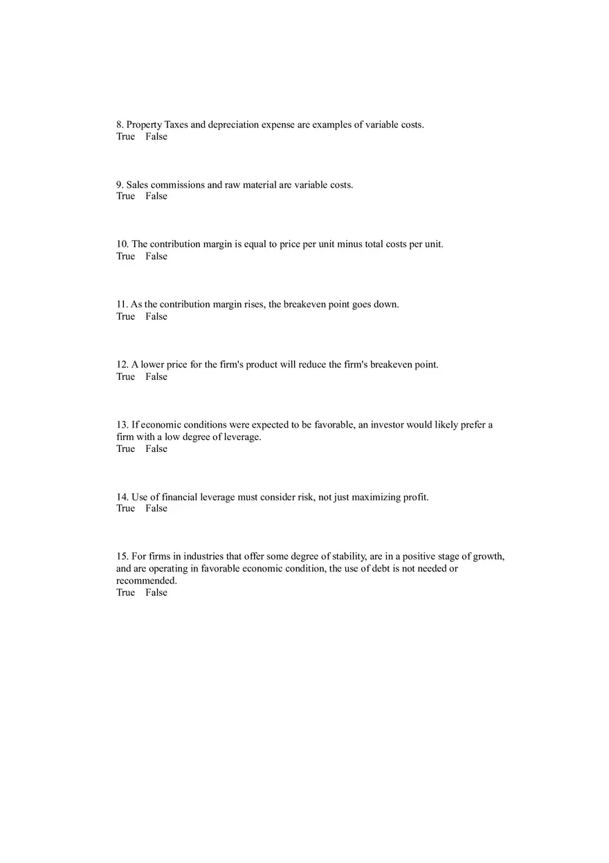 Operating and Financial Leverage Assignment Part 1 - Page 2