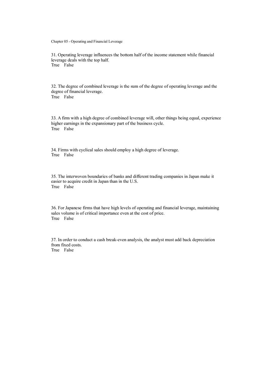 Operating and Financial Leverage Assignment Part 1 - Page 5