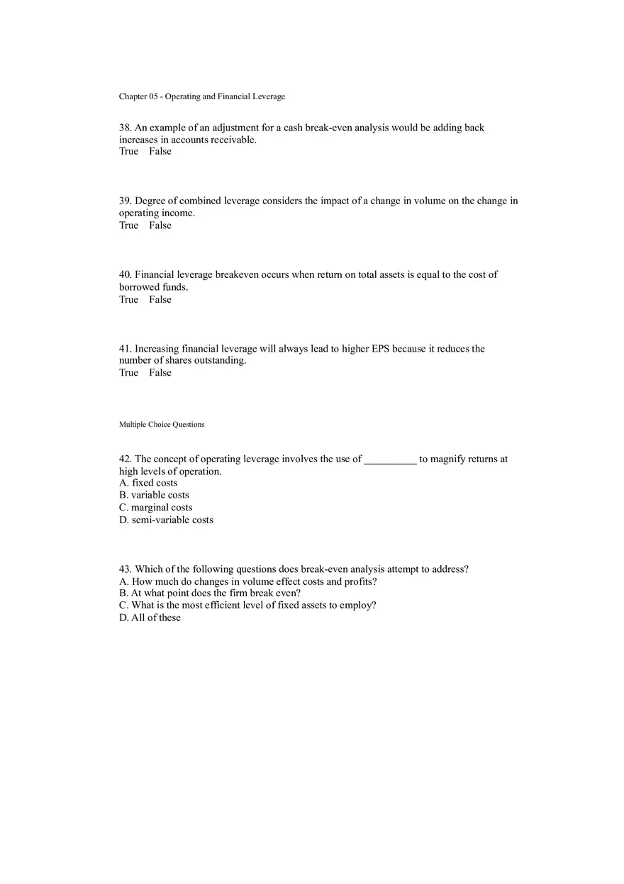 Operating and Financial Leverage Assignment Part 1 - Page 6
