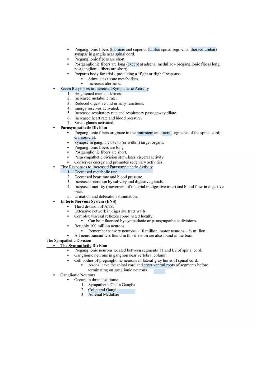 The ANS - Sympathetic and Parasympathetic Divisions - Page 2