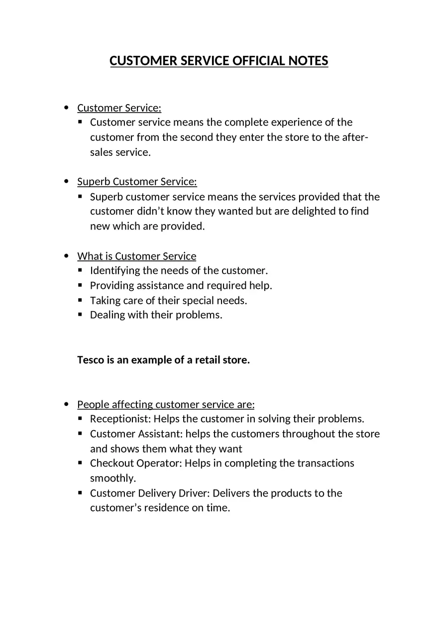 Customer Service - Lecture Notes 1-6 - Page 5
