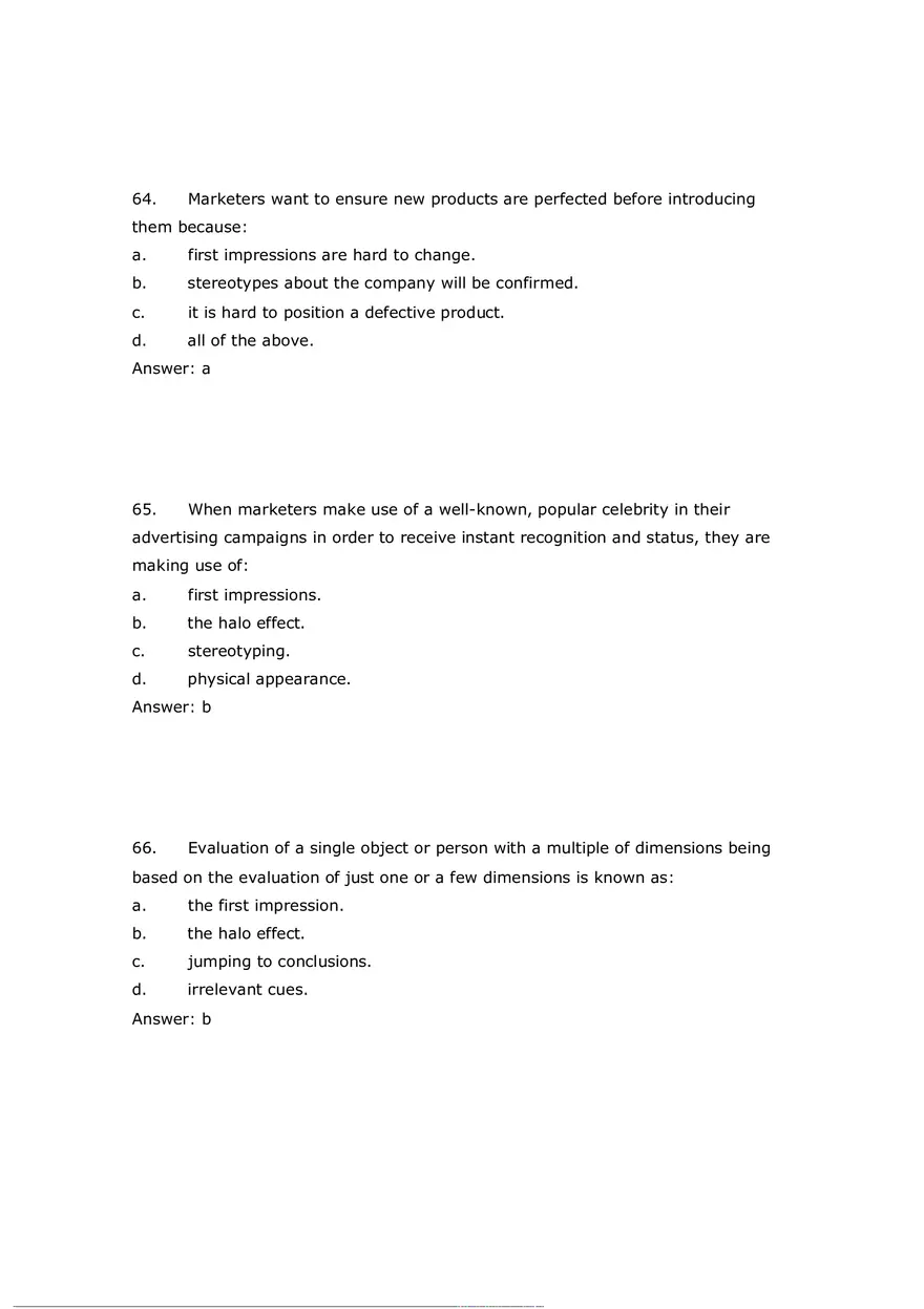 Consumer Perception Chapter 5 Answer Key 3 - Page 1
