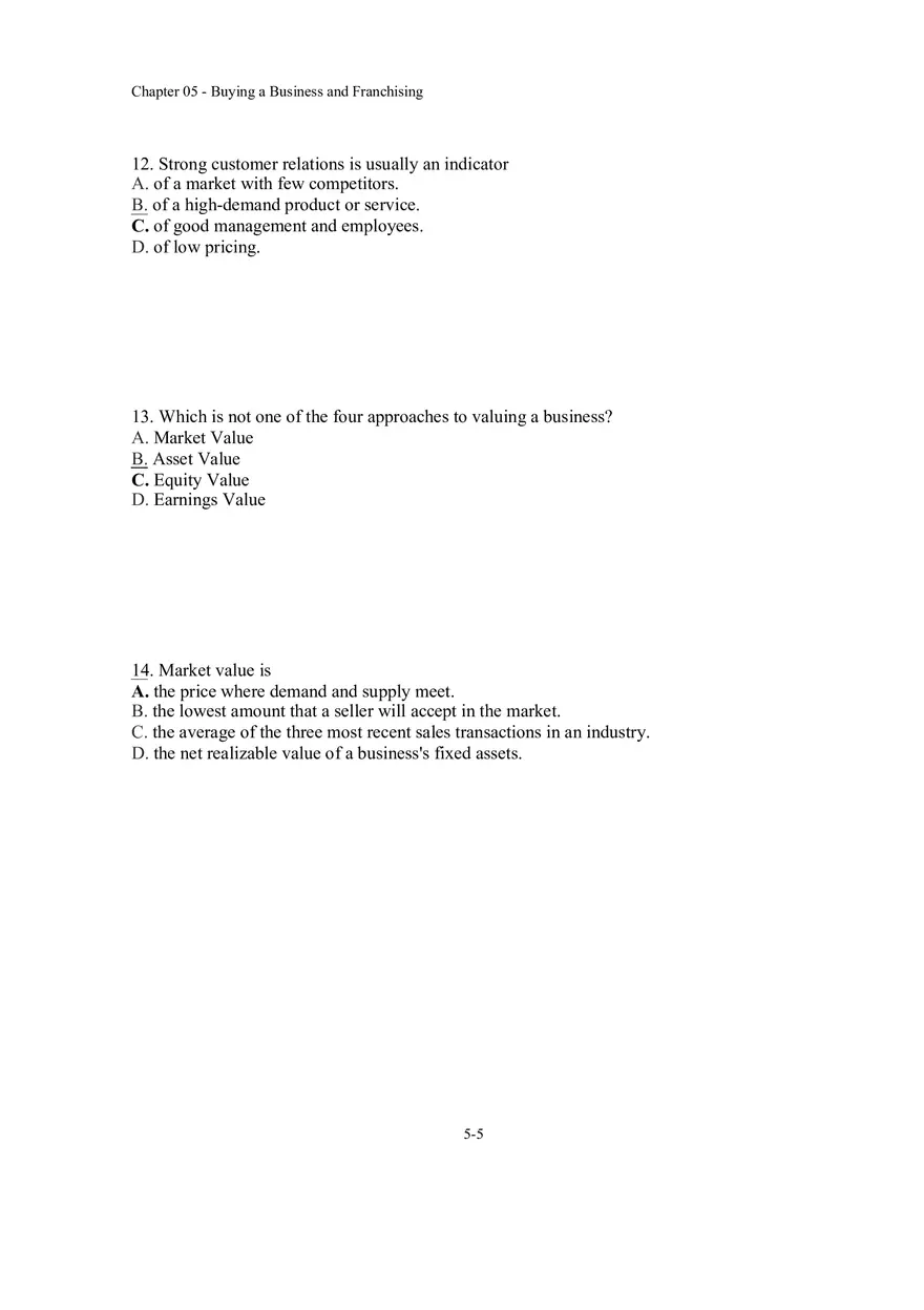 Buying a Business and Franchising Answer Key - Page 8
