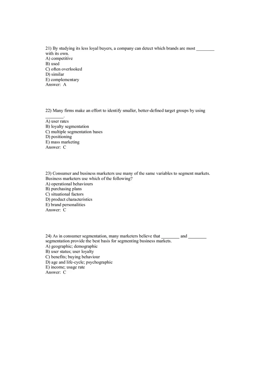 Segmentation, Targeting, and Positioning Answer Key Part 1 - Page 7