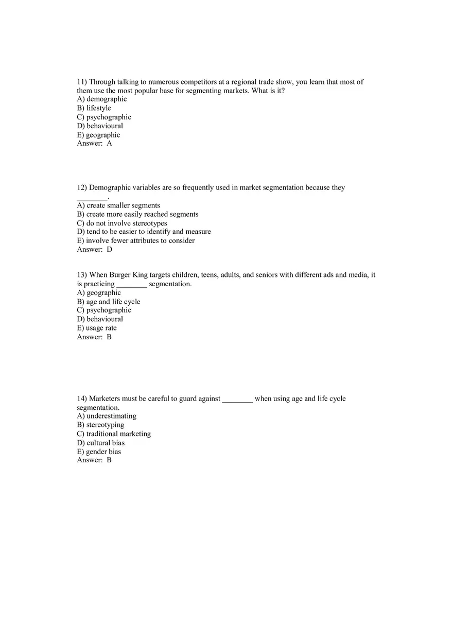 Segmentation, Targeting, and Positioning Answer Key Part 1 - Page 4