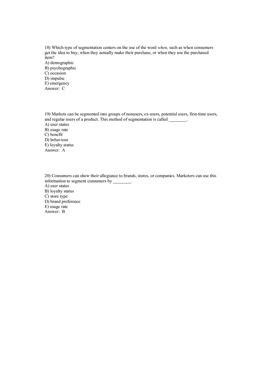 Segmentation, Targeting, and Positioning Answer Key Part 1 - Page 6