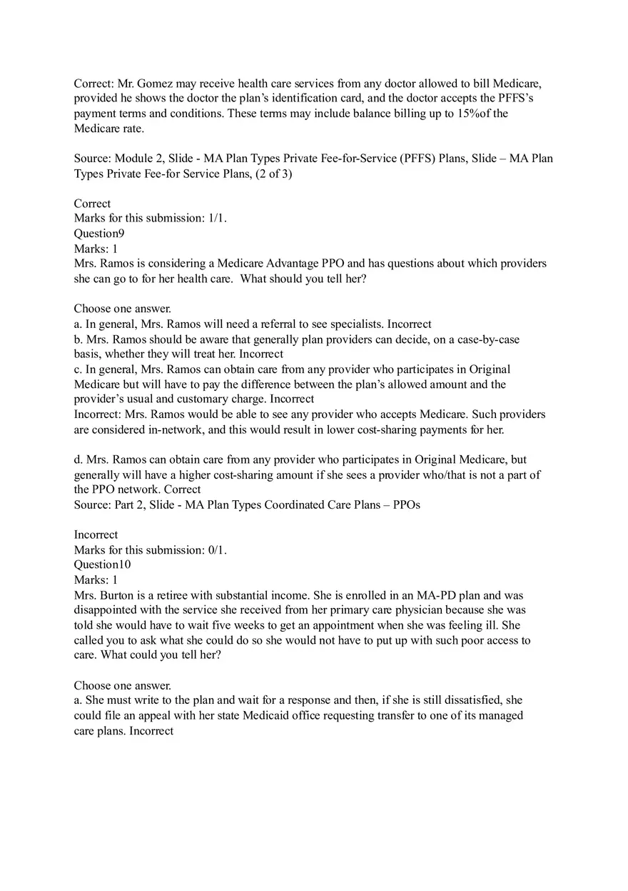 Understanding Original Fee-for-Service (FFS) Medicare Coverage Answers - Page 8