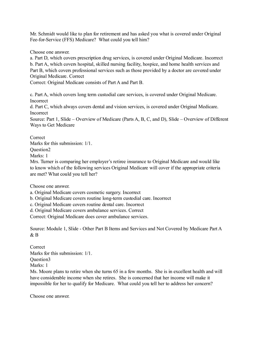 Understanding Original Fee-for-Service (FFS) Medicare Coverage Answers - Page 1