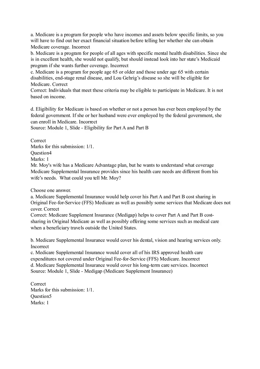 Understanding Original Fee-for-Service (FFS) Medicare Coverage Answers - Page 2