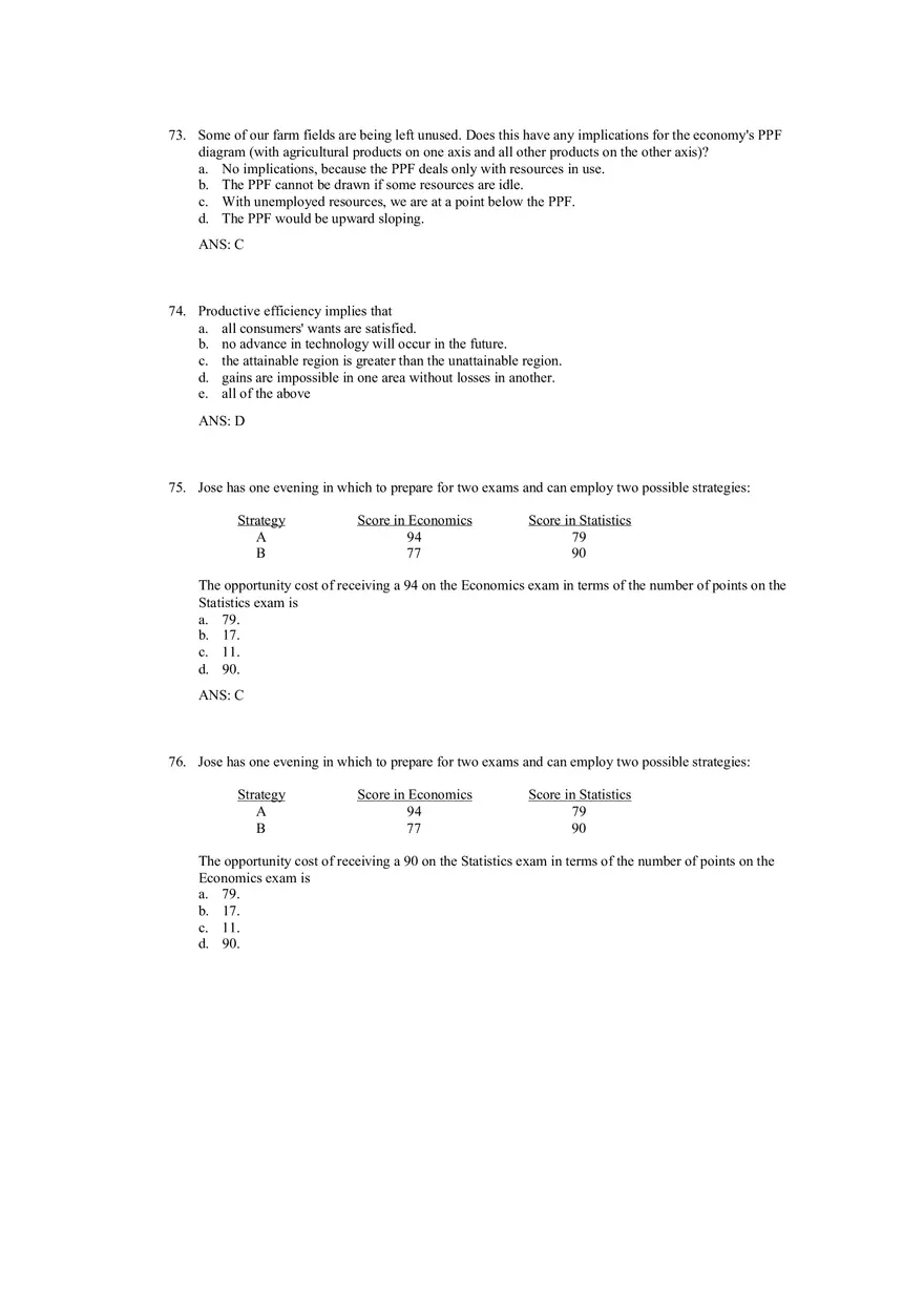 Production Possibilities Frontier Framework Answer Key 2 - Page 8
