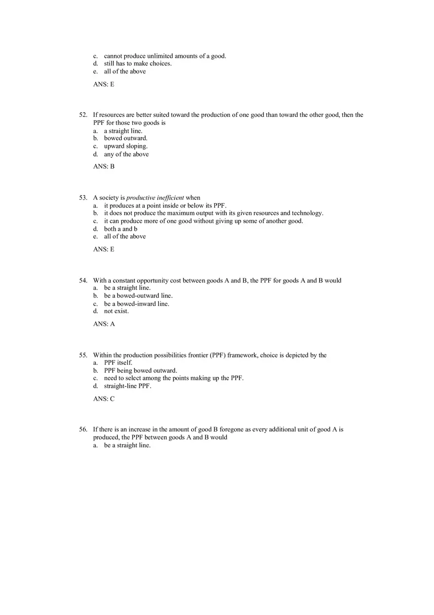 Production Possibilities Frontier Framework Answer Key 2 - Page 3
