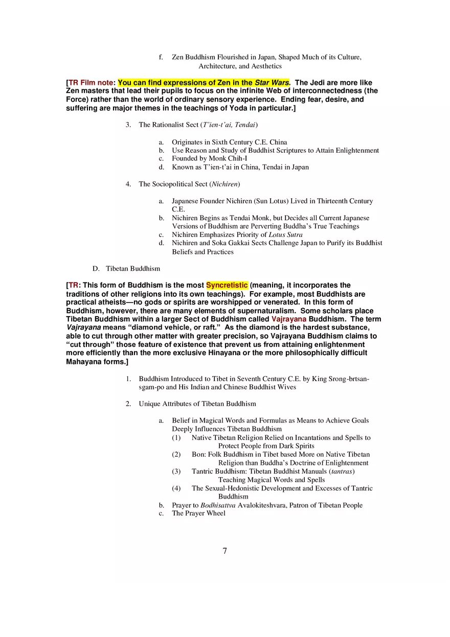 Buddhism Lecture Notes Lesson 4 - Page 7