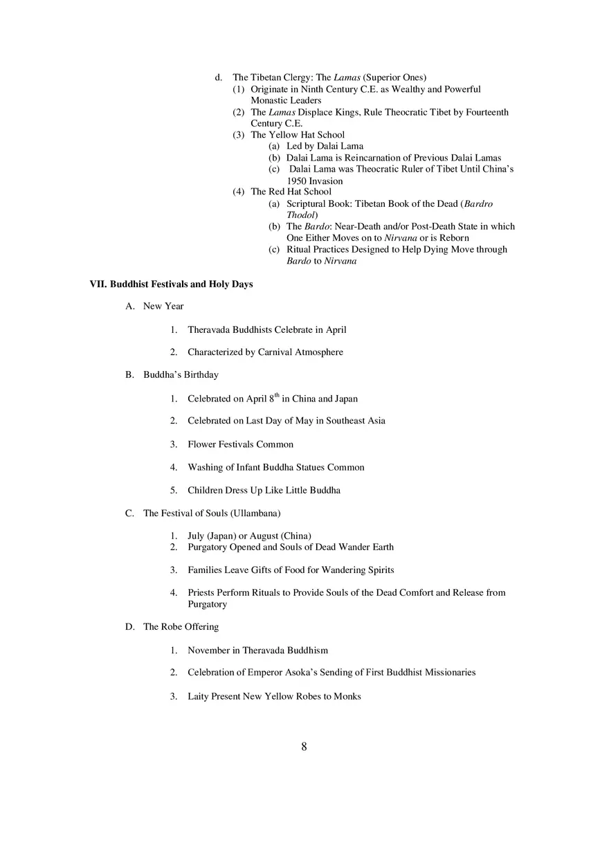 Buddhism Lecture Notes Lesson 4 - Page 8