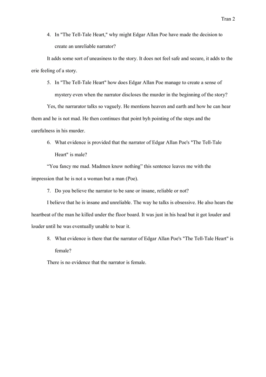 Tale Heart - Answer Question - Page 2