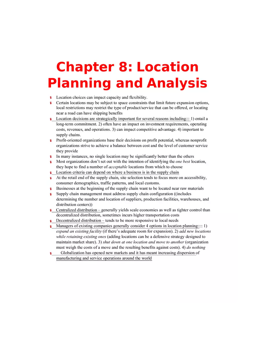 Location Planning and Analysis - Page 1