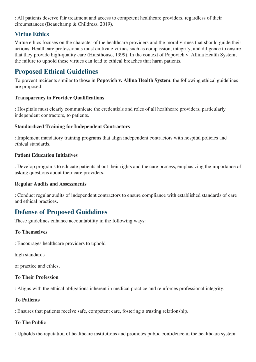 Ethical Implications in Popovich v. Allina Health System A Comprehensive Analysis - Page 3