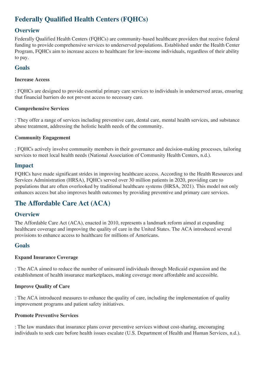 Improving Access to Healthcare An Examination of Key Initiatives - Page 2