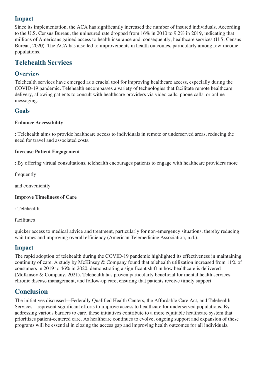 Improving Access to Healthcare An Examination of Key Initiatives - Page 3