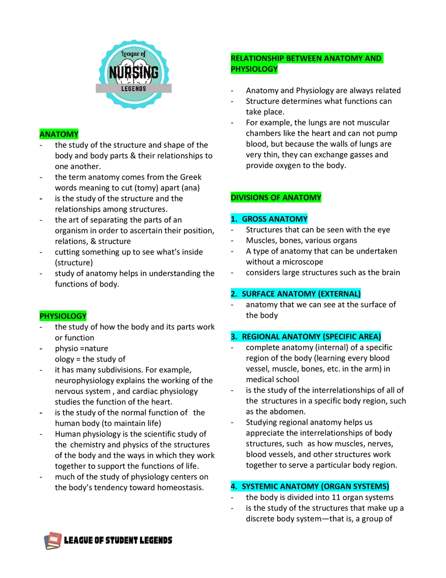 Anatomy and Physiology 1 - Page 1