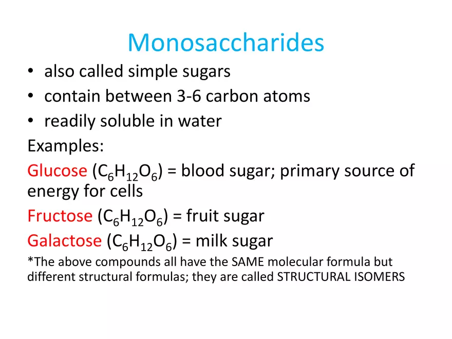 Biologically Important Molecules - Carbohydrates - Page 11
