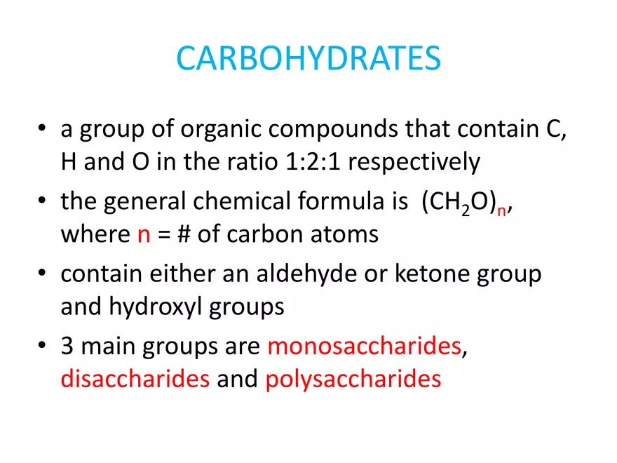 Biologically Important Molecules - Carbohydrates - Page 2