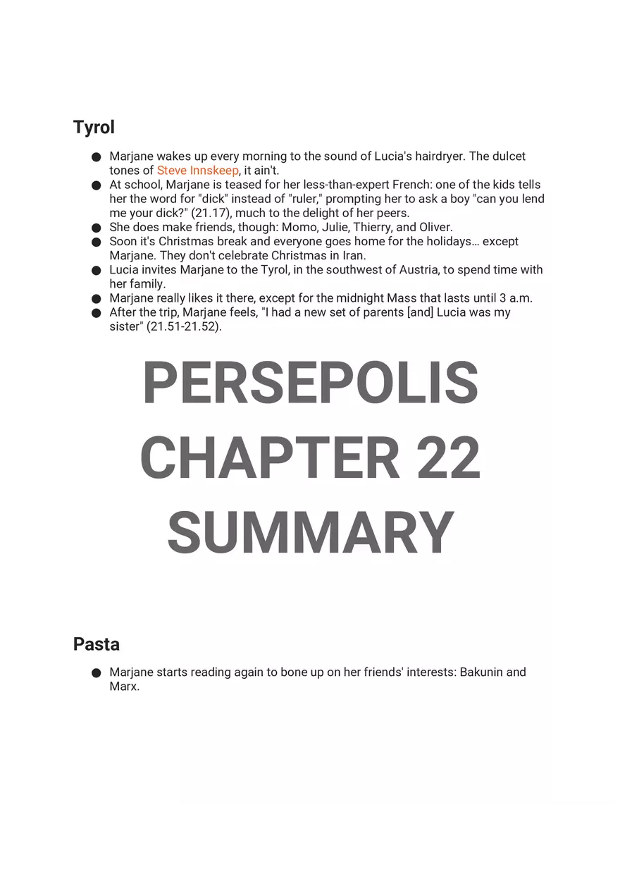 Persepolis Summary Part 2 - Page 9