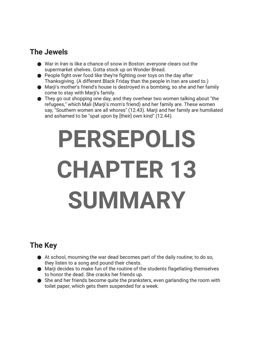Persepolis Summary Part 2 - Page 2