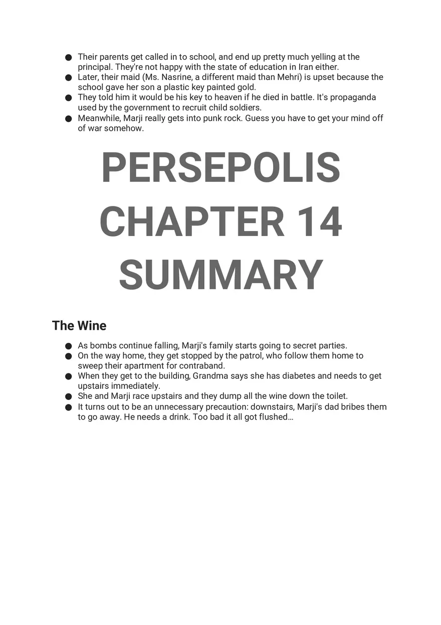 Persepolis Summary Part 2 - Page 3