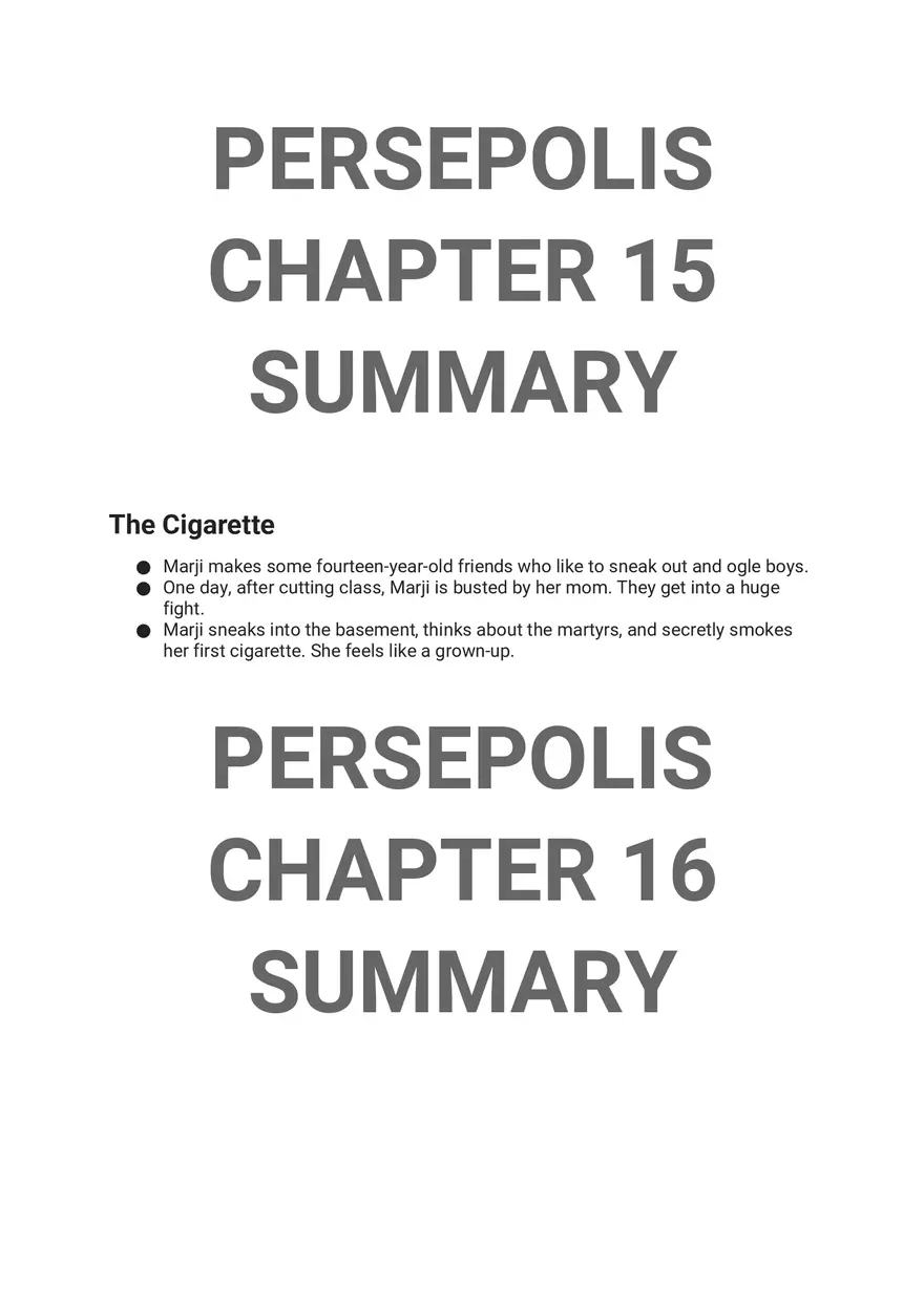 Persepolis Summary Part 2 - Page 4