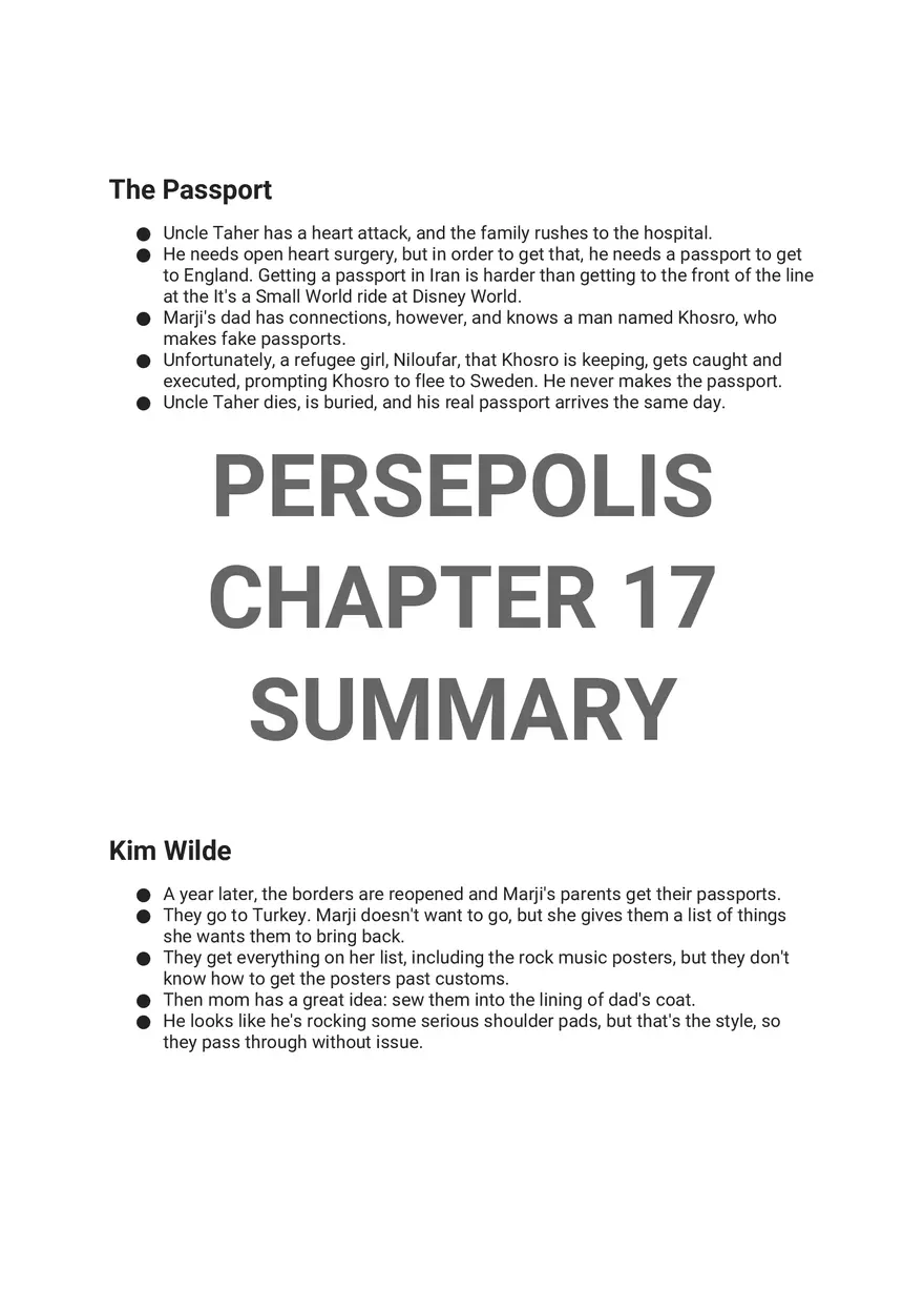 Persepolis Summary Part 2 - Page 5