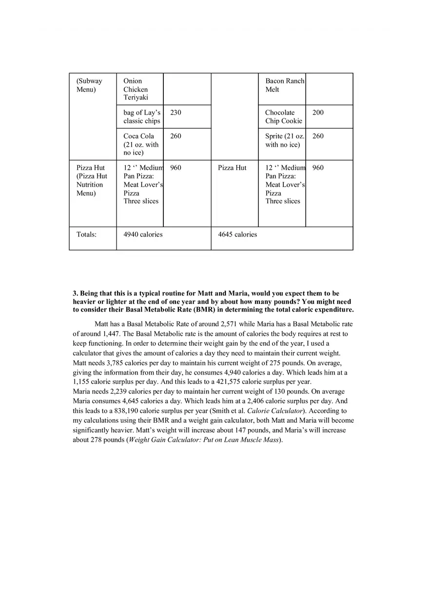 Body Mass Index (BMI) Comparison Matt vs. Maria - Page 2
