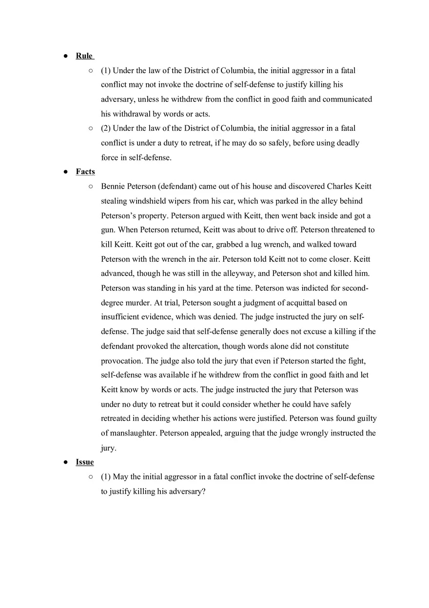 Criminal Law - United States v. Peterson - Page 1