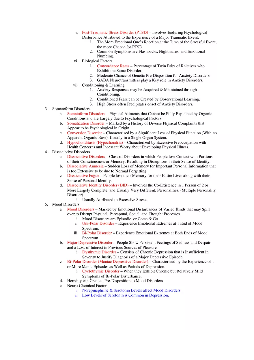 Ch.14 Outline Psychological Disorders - Page 2
