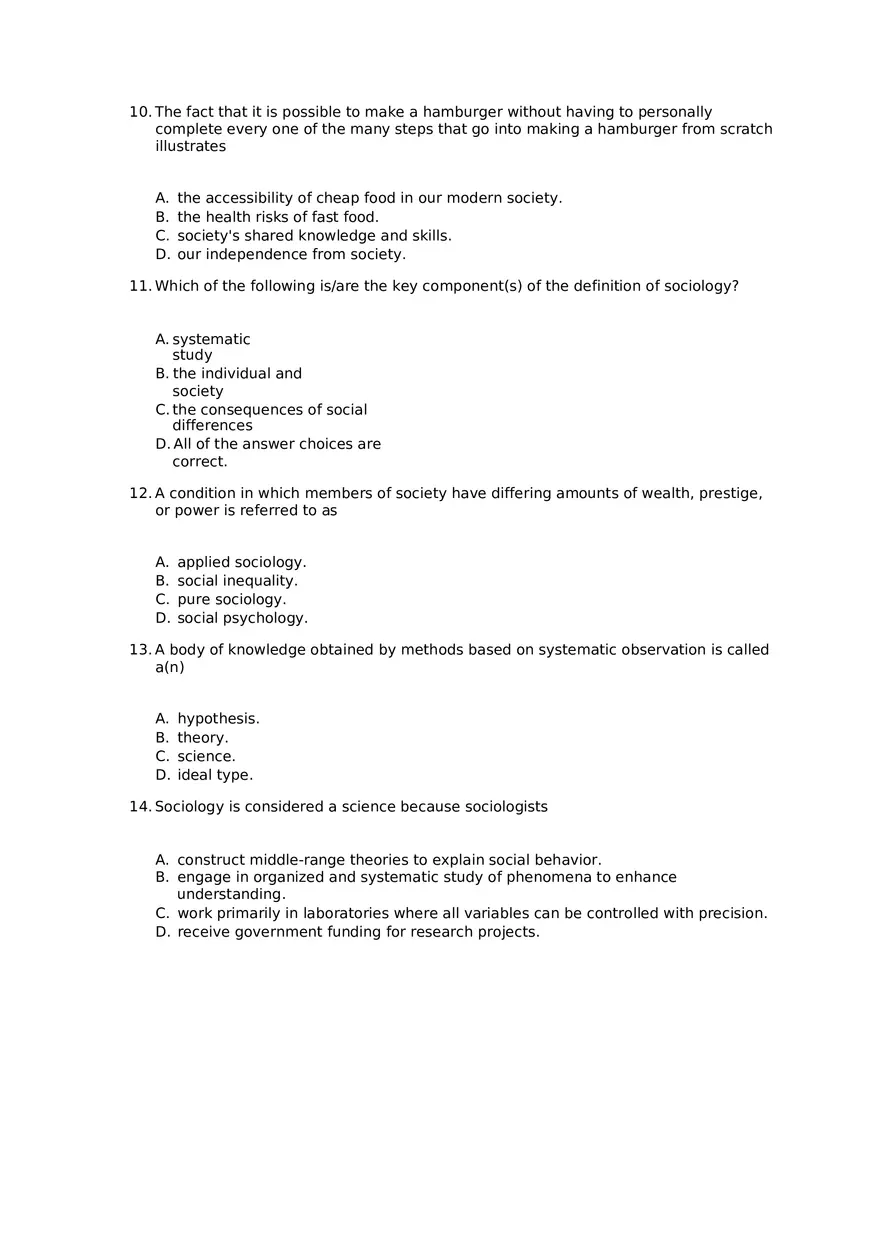 Chapter 01 The Sociological Imagination Answer Key Part 1 - Page 3