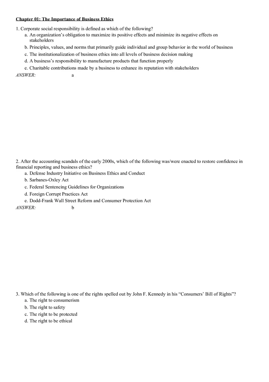 Chapter 01 The Importance of Business Ethics 1 - Page 1