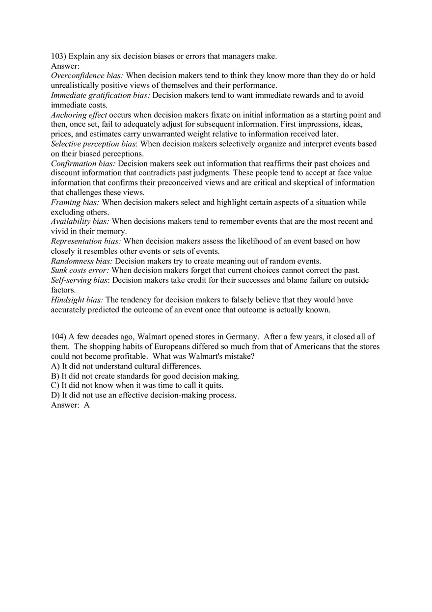 Managers as Decision Makers Part 3 - Page 8