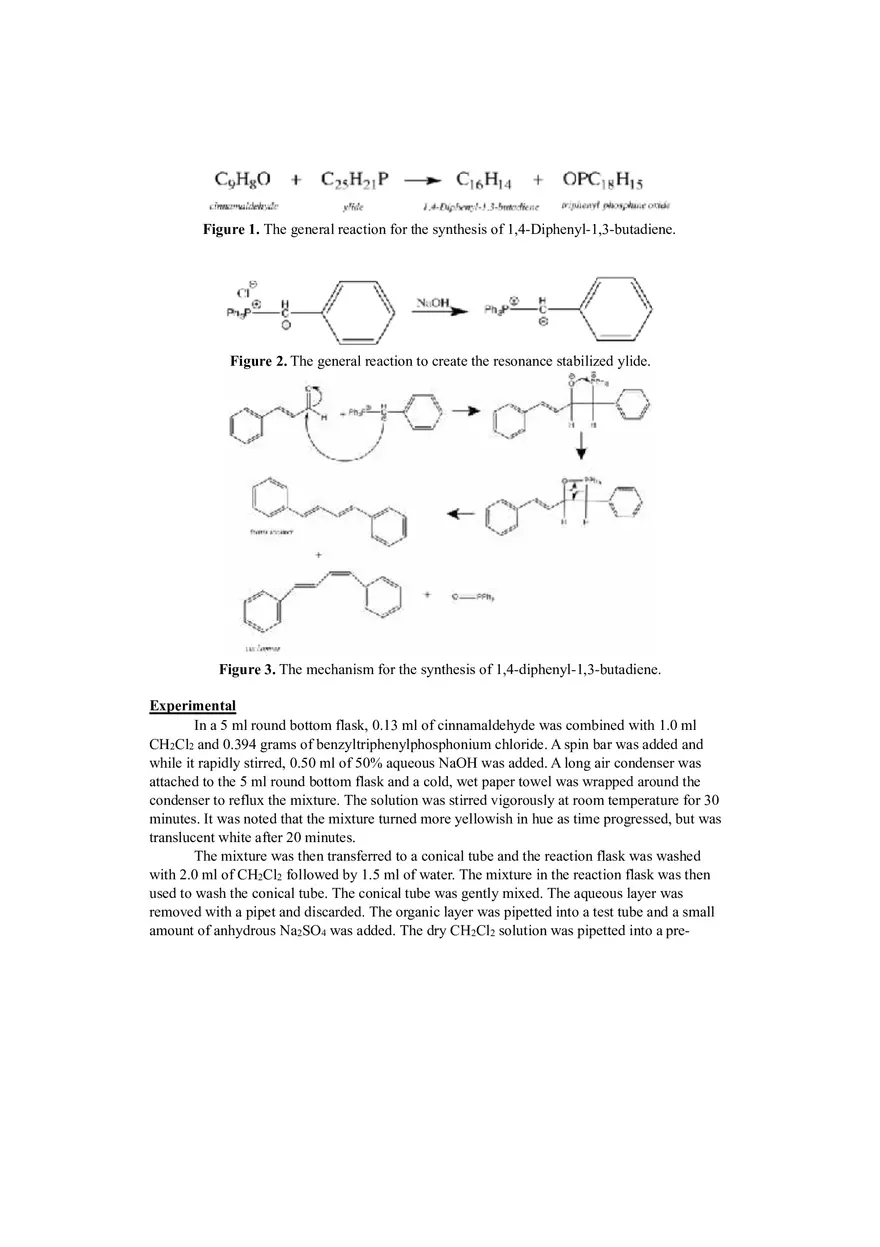 Lab Report - Synthesis Of 1,4-Diphenyl-1,3-Butadiene - Page 2