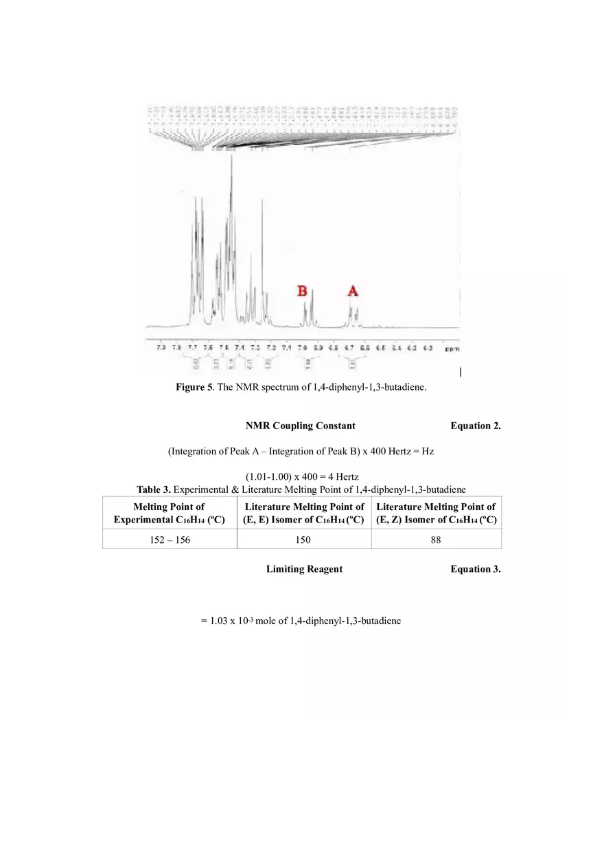 Lab Report - Synthesis Of 1,4-Diphenyl-1,3-Butadiene - Page 5