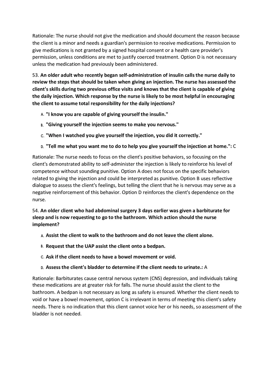 Fundamentals Of Nursing Modalities Practicum Answer Key Part 2 - Page 10