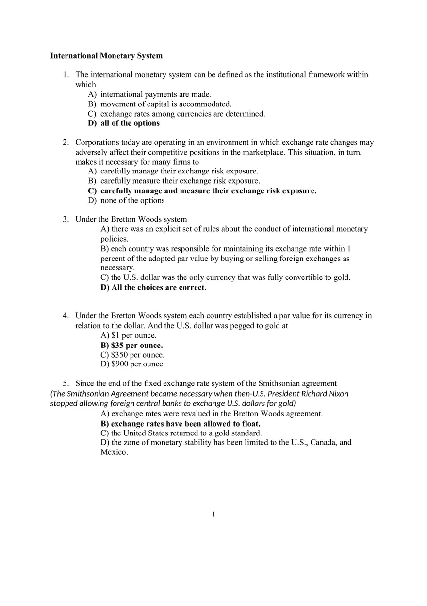 QnA International Monetary System - Page 1
