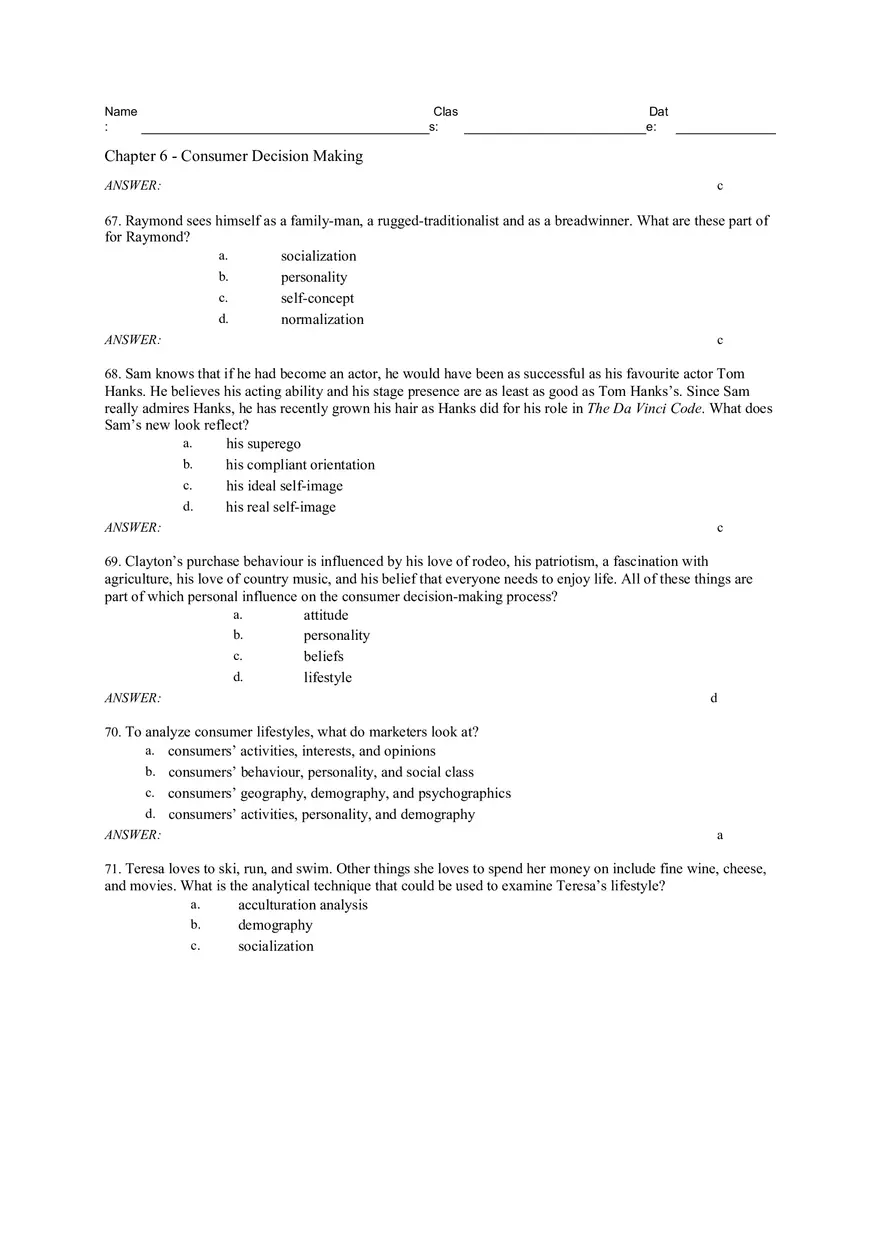 Consumer Decision Making Answers 2 - Page 4