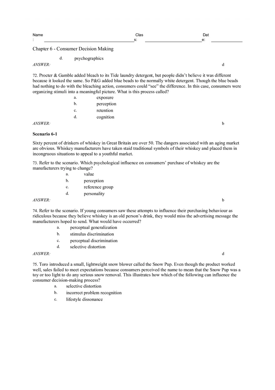 Consumer Decision Making Answers 2 - Page 5