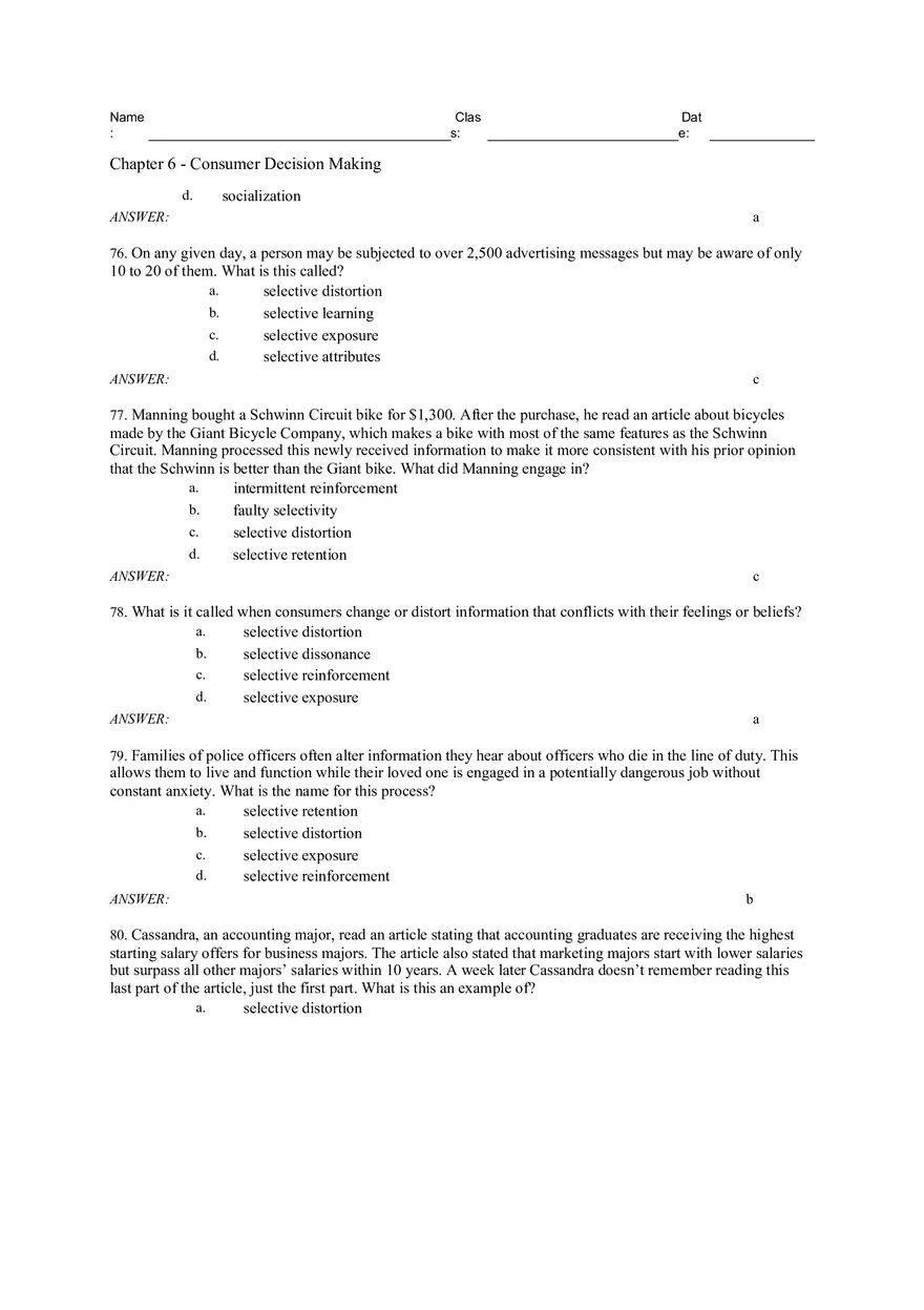 Consumer Decision Making Answers 2 - Page 6
