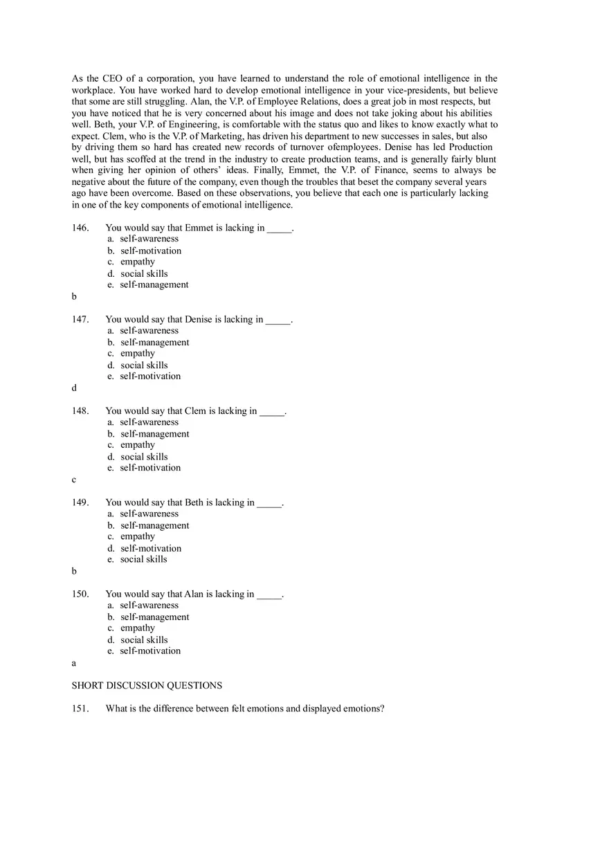 Emotions and Moods Answer Key - Page 8