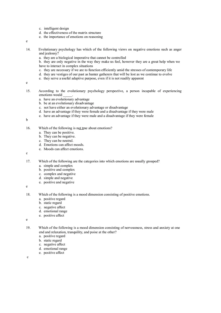 Emotions and Moods Answer Key - Page 11