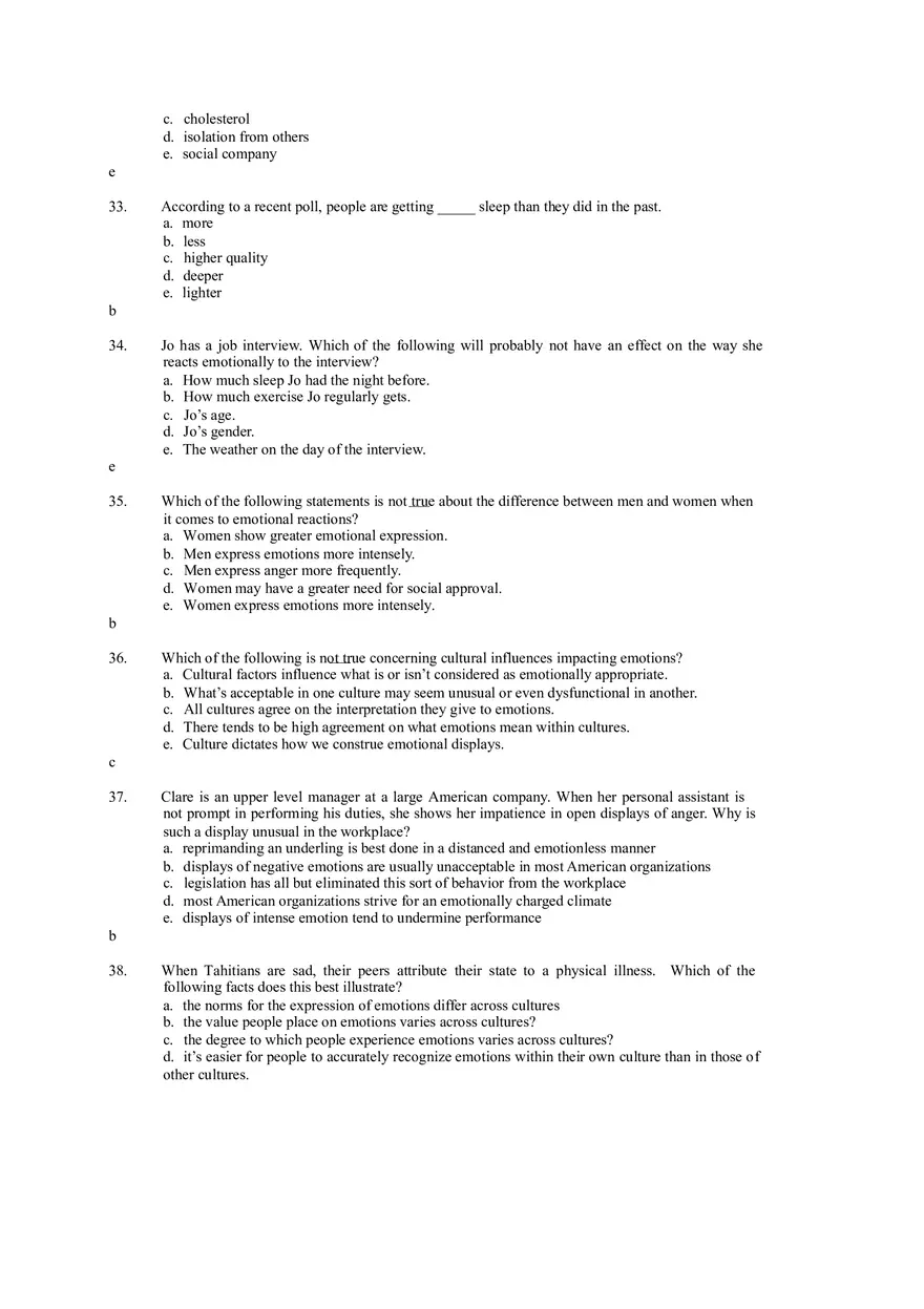 Emotions and Moods Answer Key - Page 14
